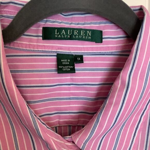Lauren Ralph Lauren Pink Striped Button Down Shirt 💕💝❤ - Picture 4 of 5
